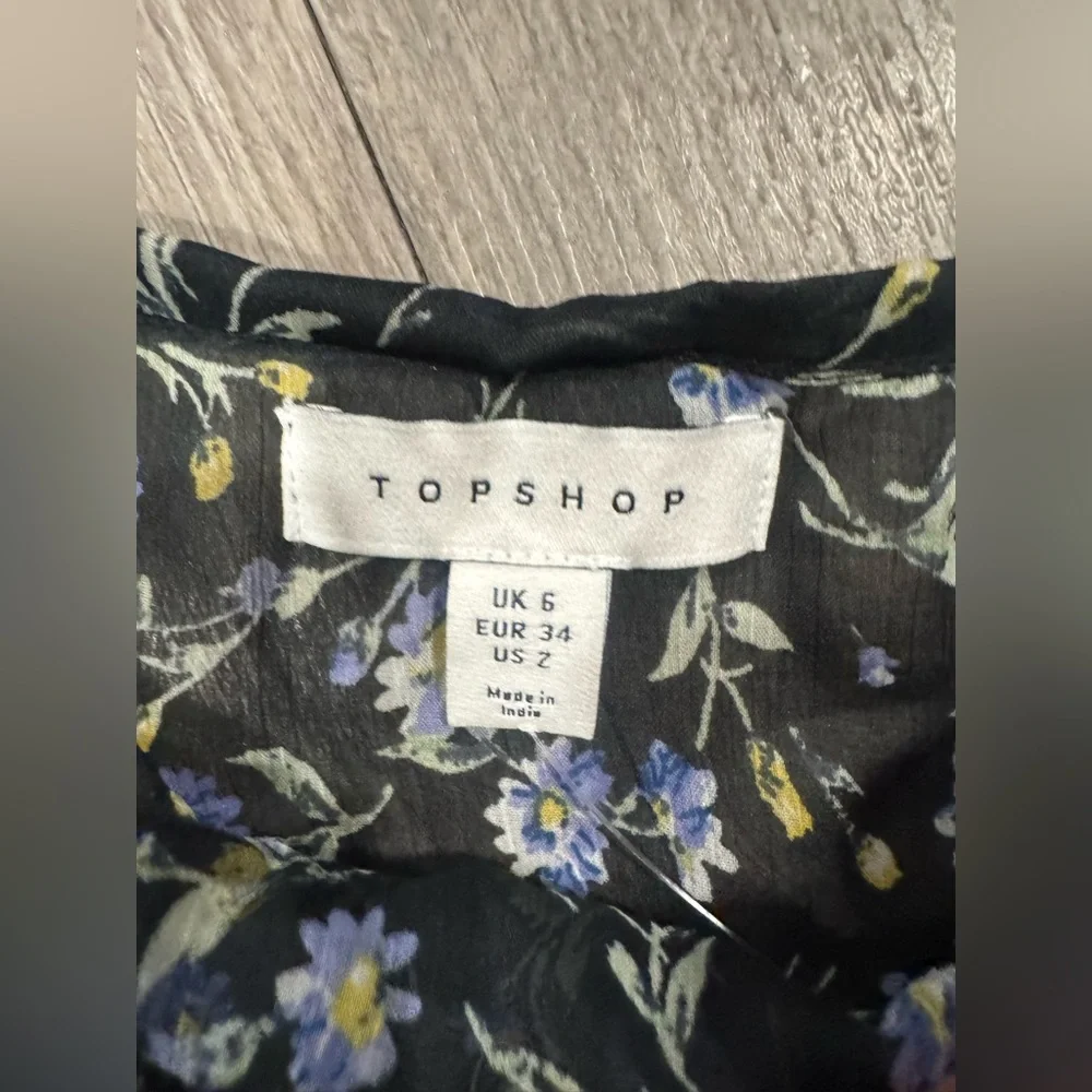 Topshop Black and Blue Floral Maxi Skirt